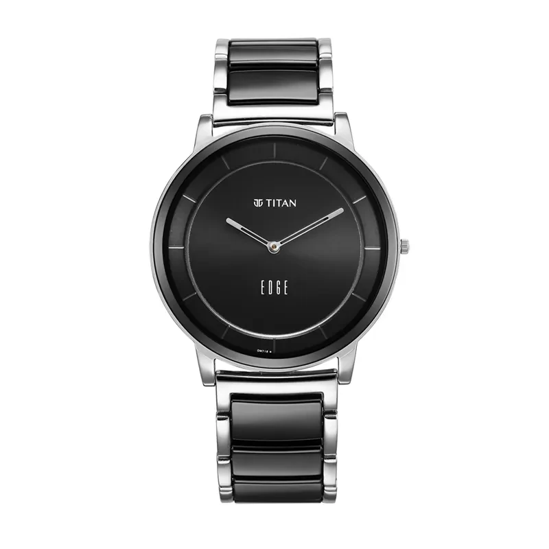 Titan Edge Fusion Black Dial Two-Toned CeramicMen's Watch- 1878KD01